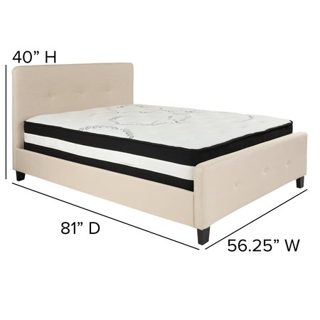 Flash Furniture Platform Bed Set, Tribeca, Full, Beige HG-BM-18-GG